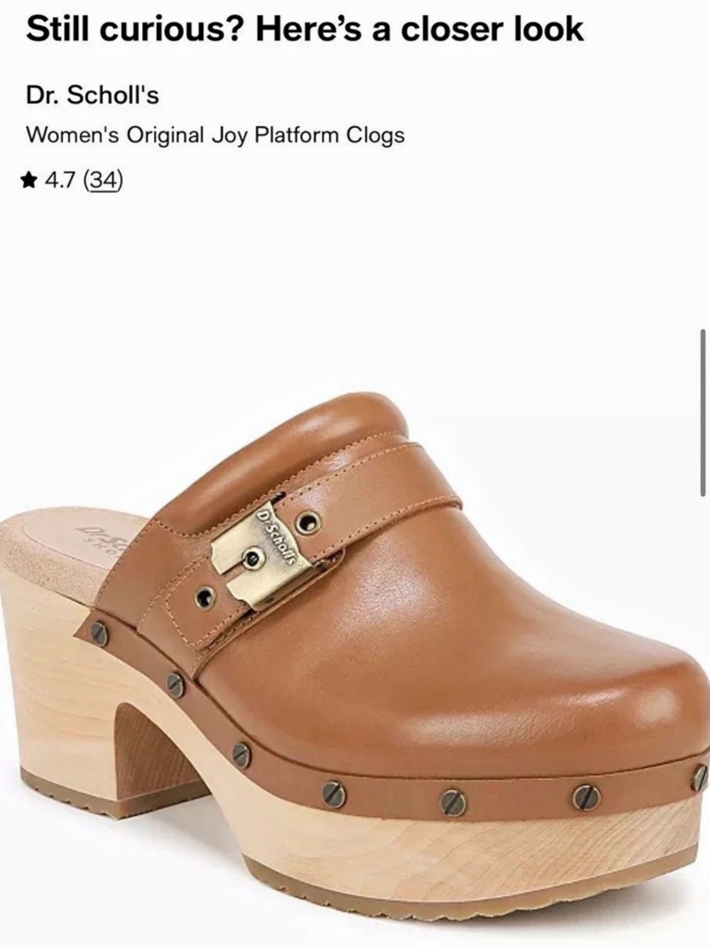 Dr. Scholl's Original Joy Platform Clog Platform Clogs in Brown